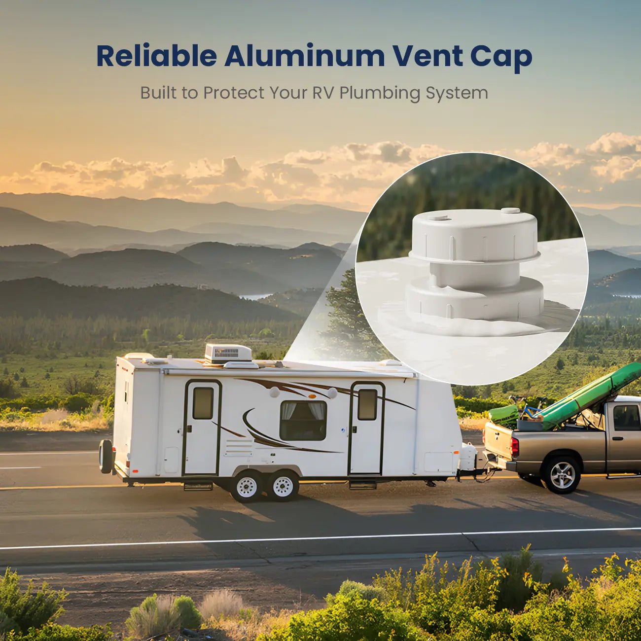 Mroace Aluminum RV Plumbing Roof Vent Cap Kit