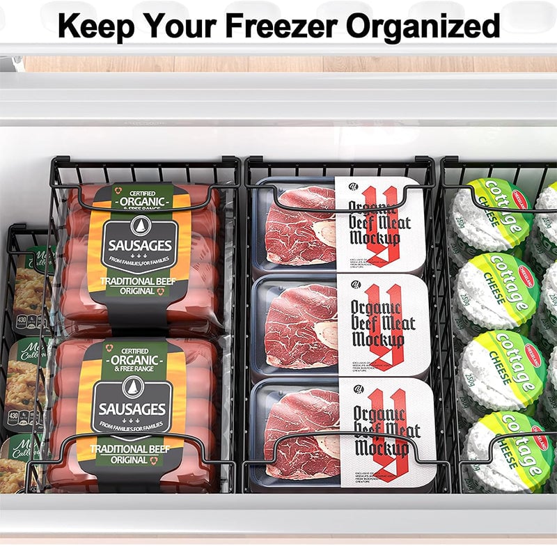 Mroace Stackable Foldable Freezer Organizer Bins