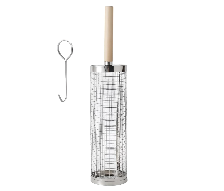 Mroace Thickened Stainless Steel Rotating BBQ Grill Basket