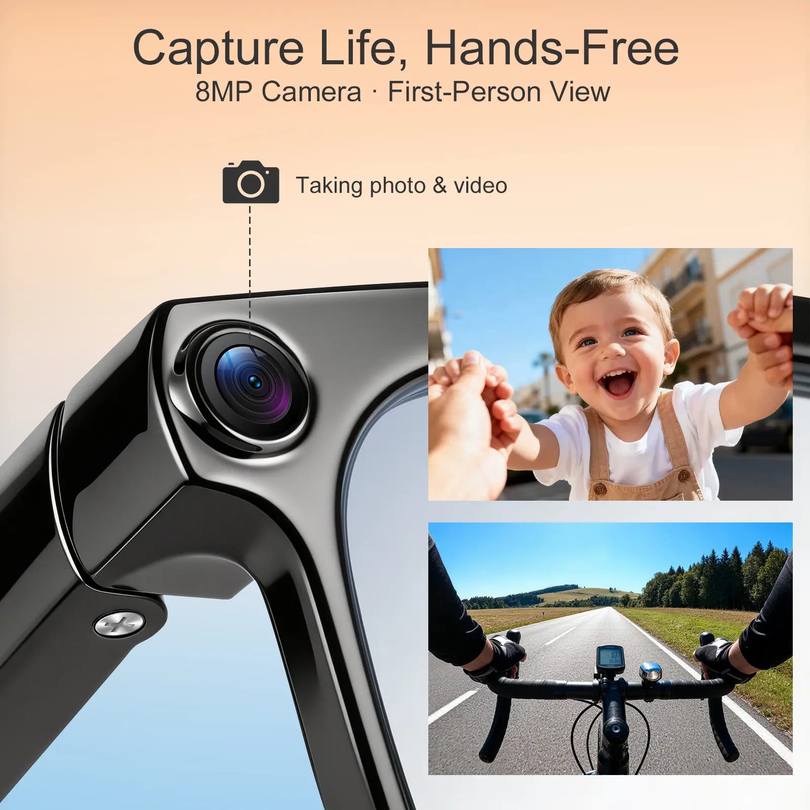 Mroace AI Camera Glasses with 8MP Photochromic Lenses and Real-Time Translation