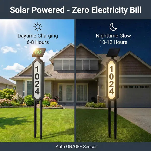 Mroace Waterproof Solar LED Address Sign
