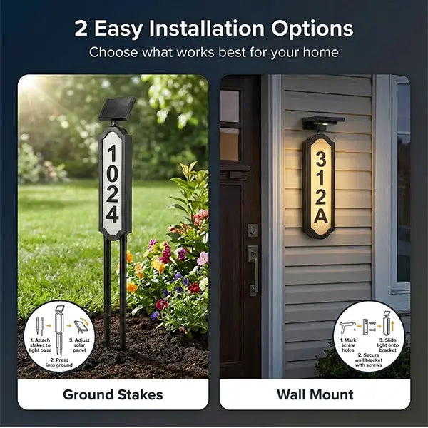 Mroace Waterproof Solar LED Address Sign