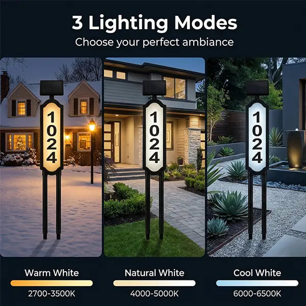 Mroace Waterproof Solar LED Address Sign