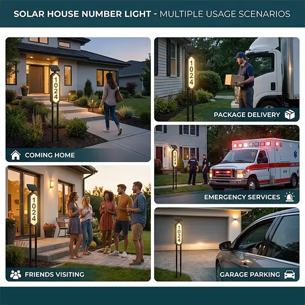 Mroace Waterproof Solar LED Address Sign