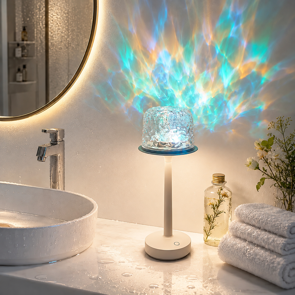 Mroace Dimmable Color Changing Ocean Wave Desk Lamp