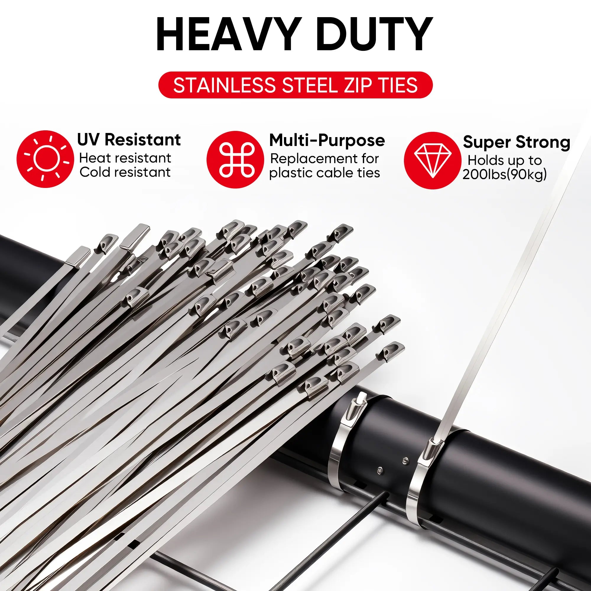 Mroace Stainless Steel Cable Tie Gun Kit-100PCS