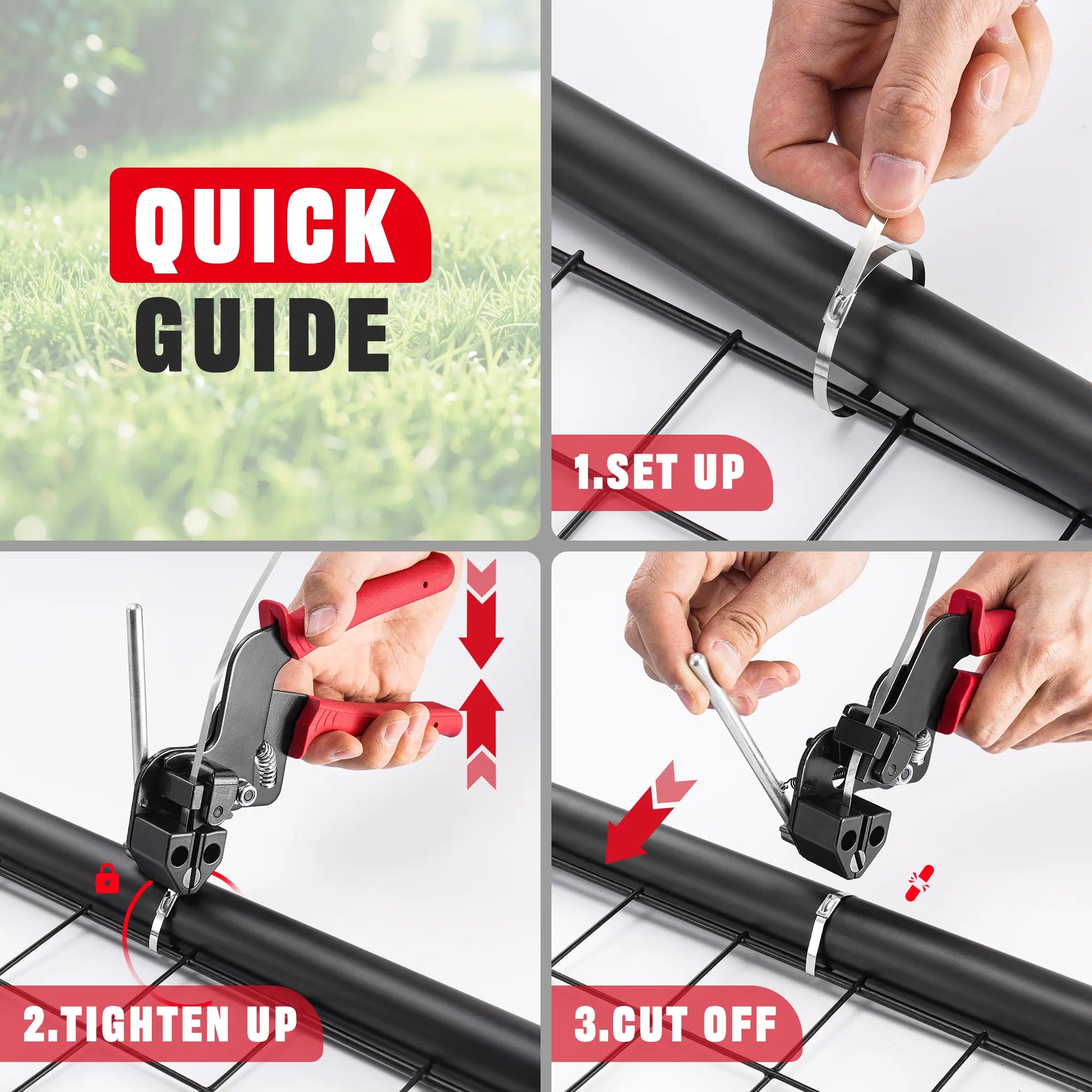 Mroace Stainless Steel Cable Tie Gun Kit-100PCS