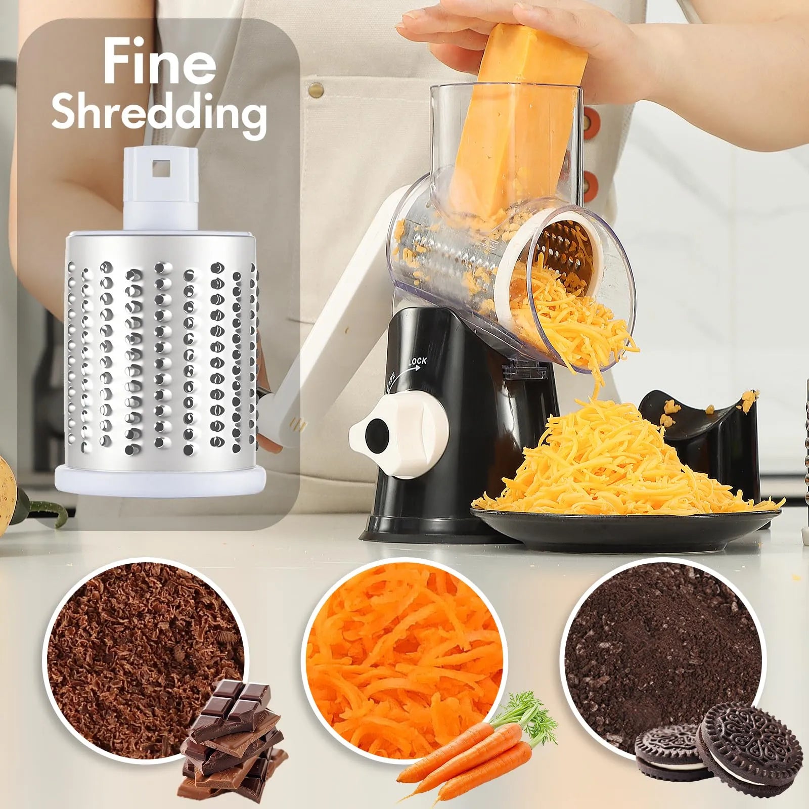 Mroace Manual Rotary Cheese Grater Shredder