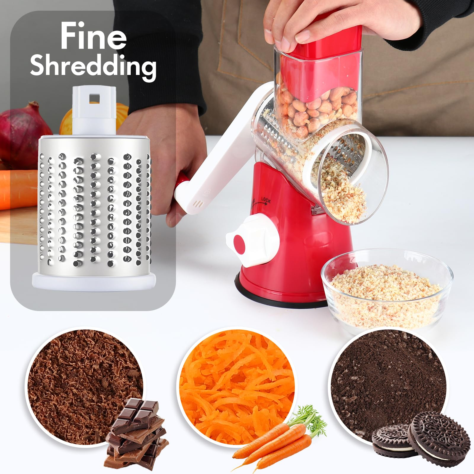 Mroace Manual Rotary Cheese Grater Shredder