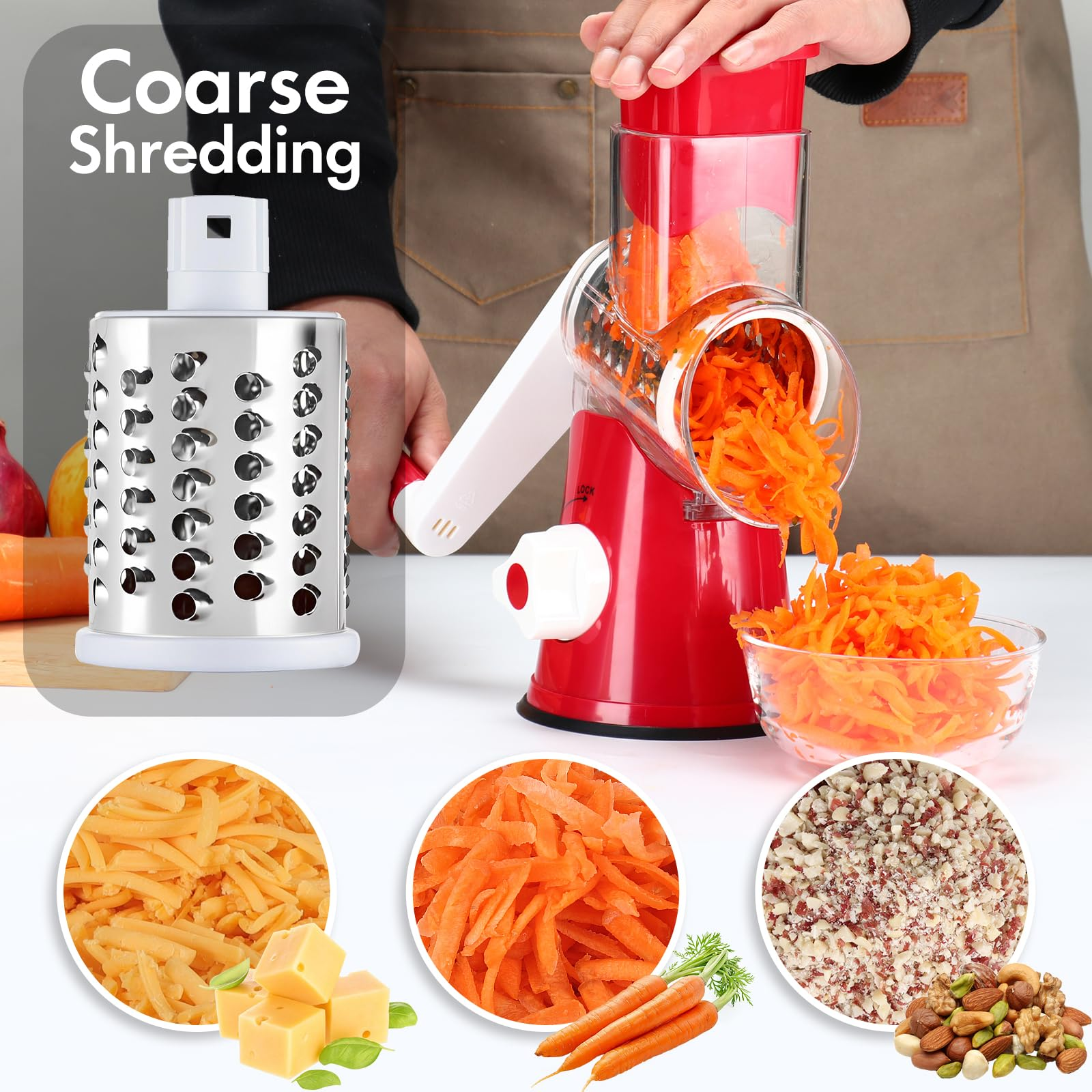 Mroace Manual Rotary Cheese Grater Shredder