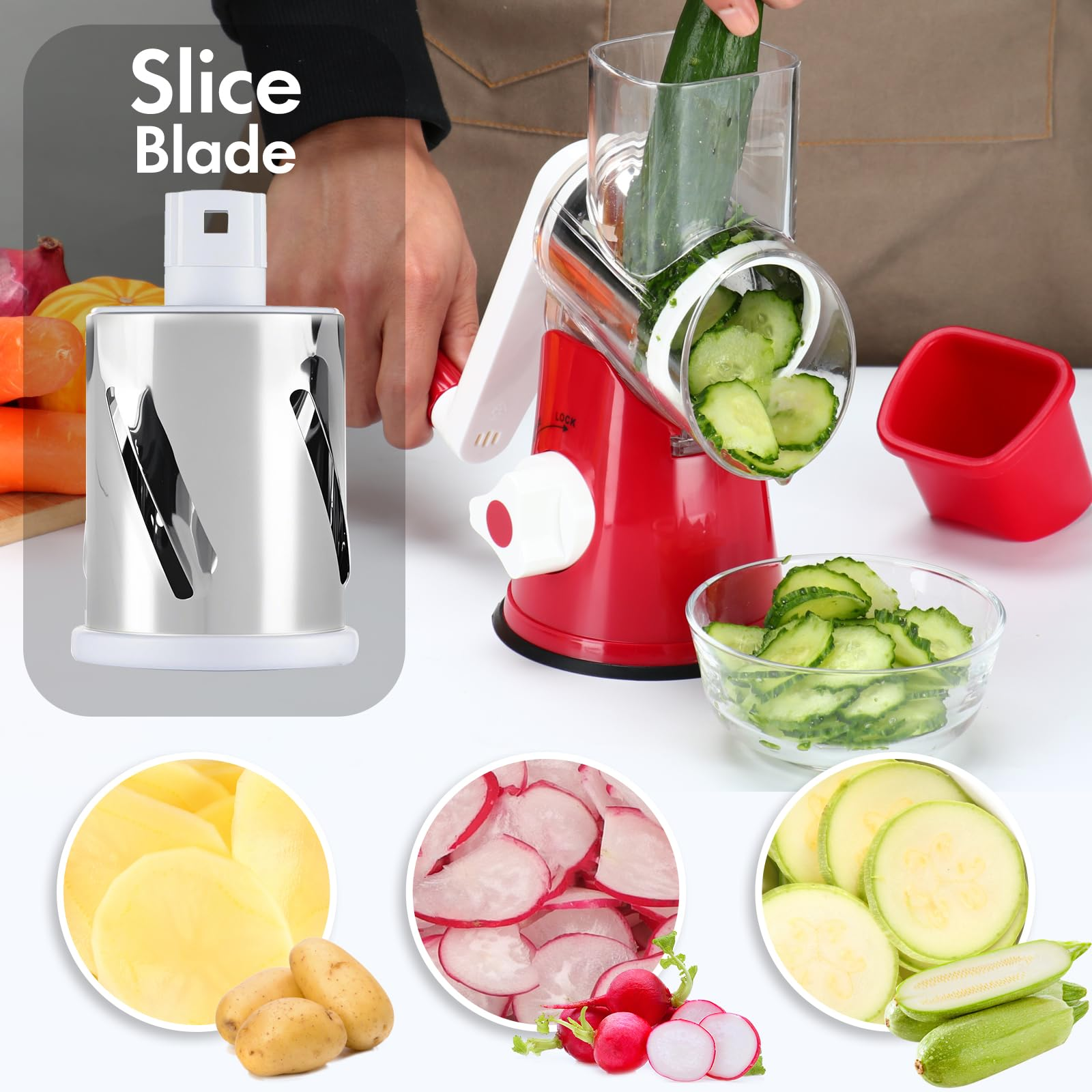 Mroace Manual Rotary Cheese Grater Shredder