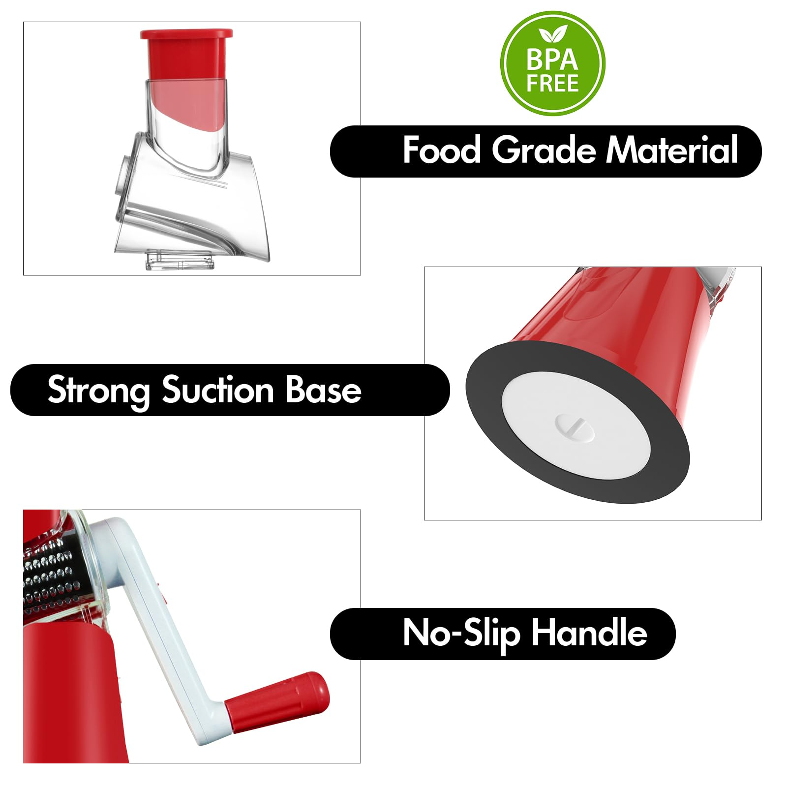 Mroace Manual Rotary Cheese Grater Shredder