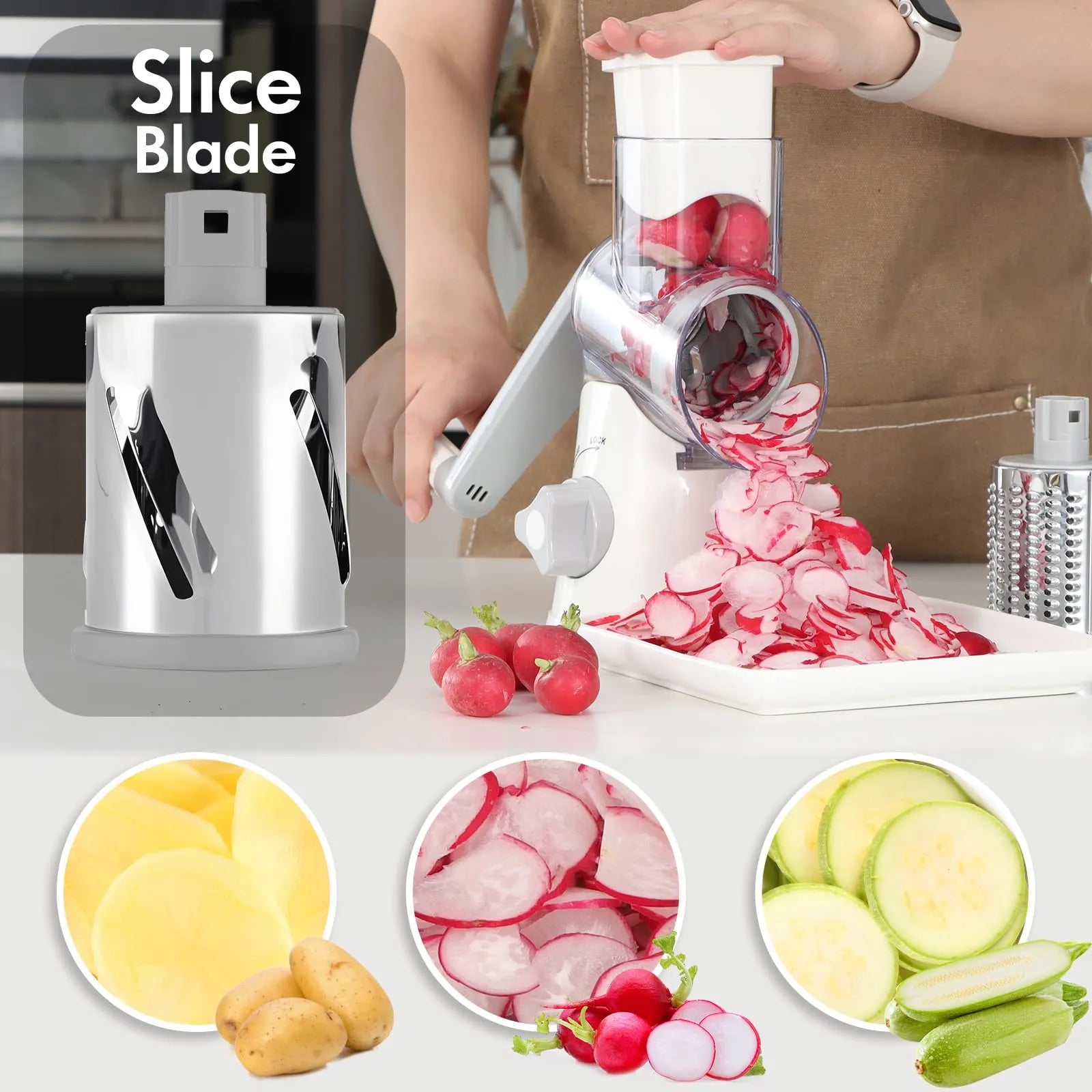 Mroace Manual Rotary Cheese Grater Shredder
