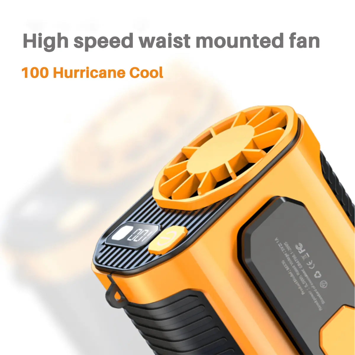 Mroace Portable Waist Clip Fan with 5000mAh Rechargeable Battery and LED Light