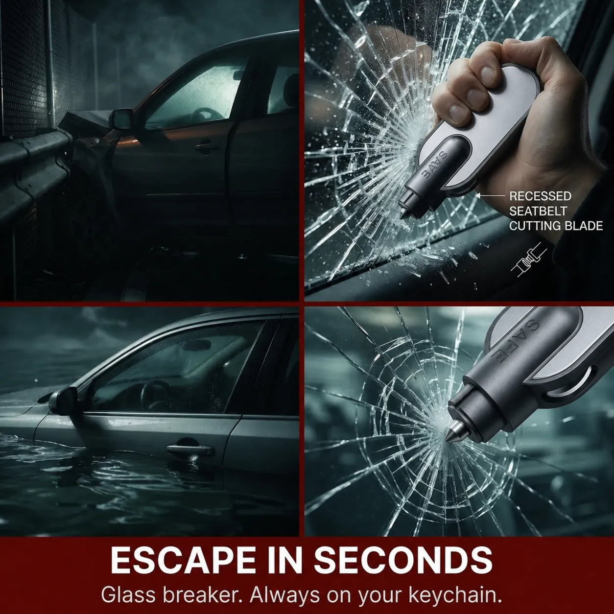 Mroace Compact Car Escape Tool Keychain