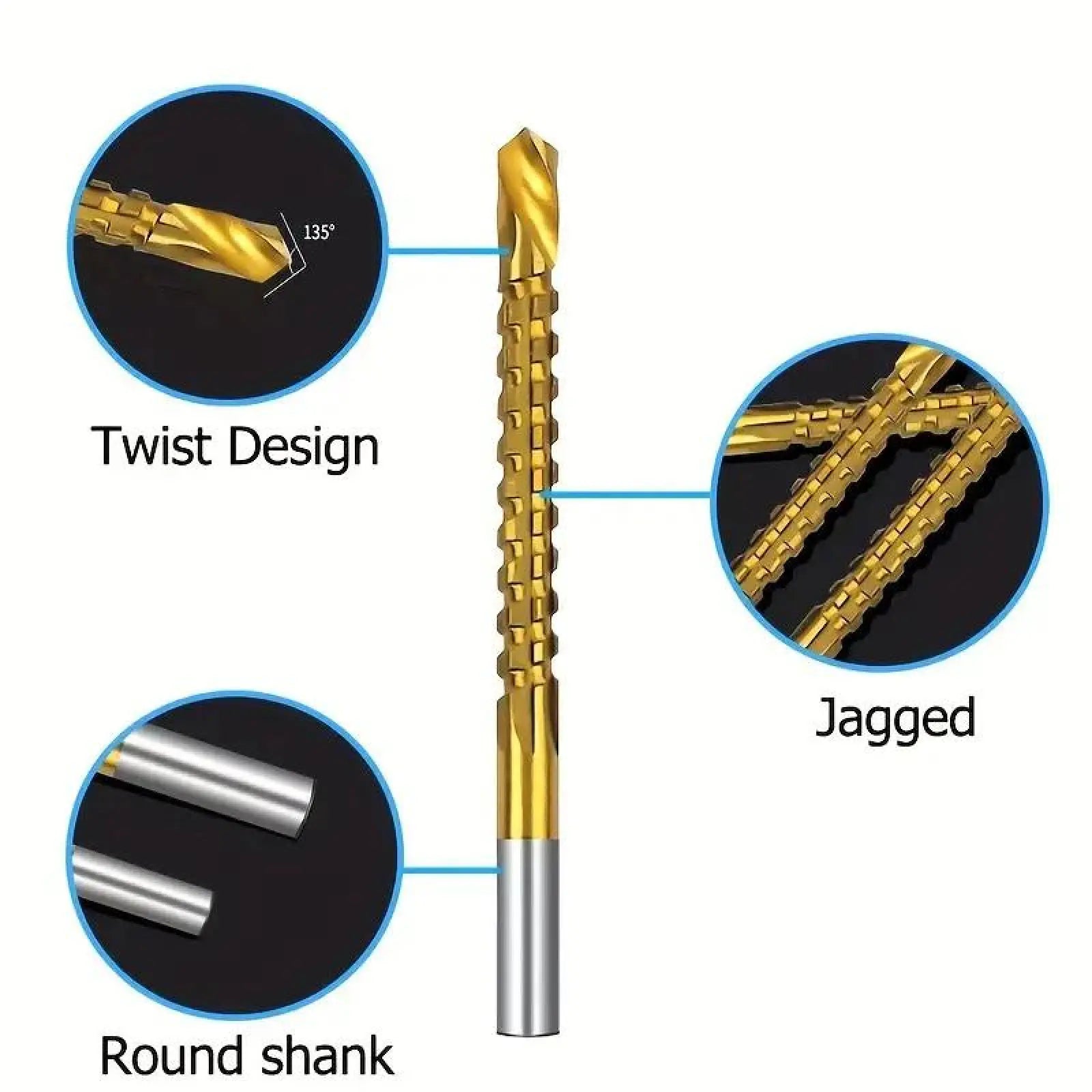 Mroace Titanium Coated High-Speed Steel Drill Bit Set
