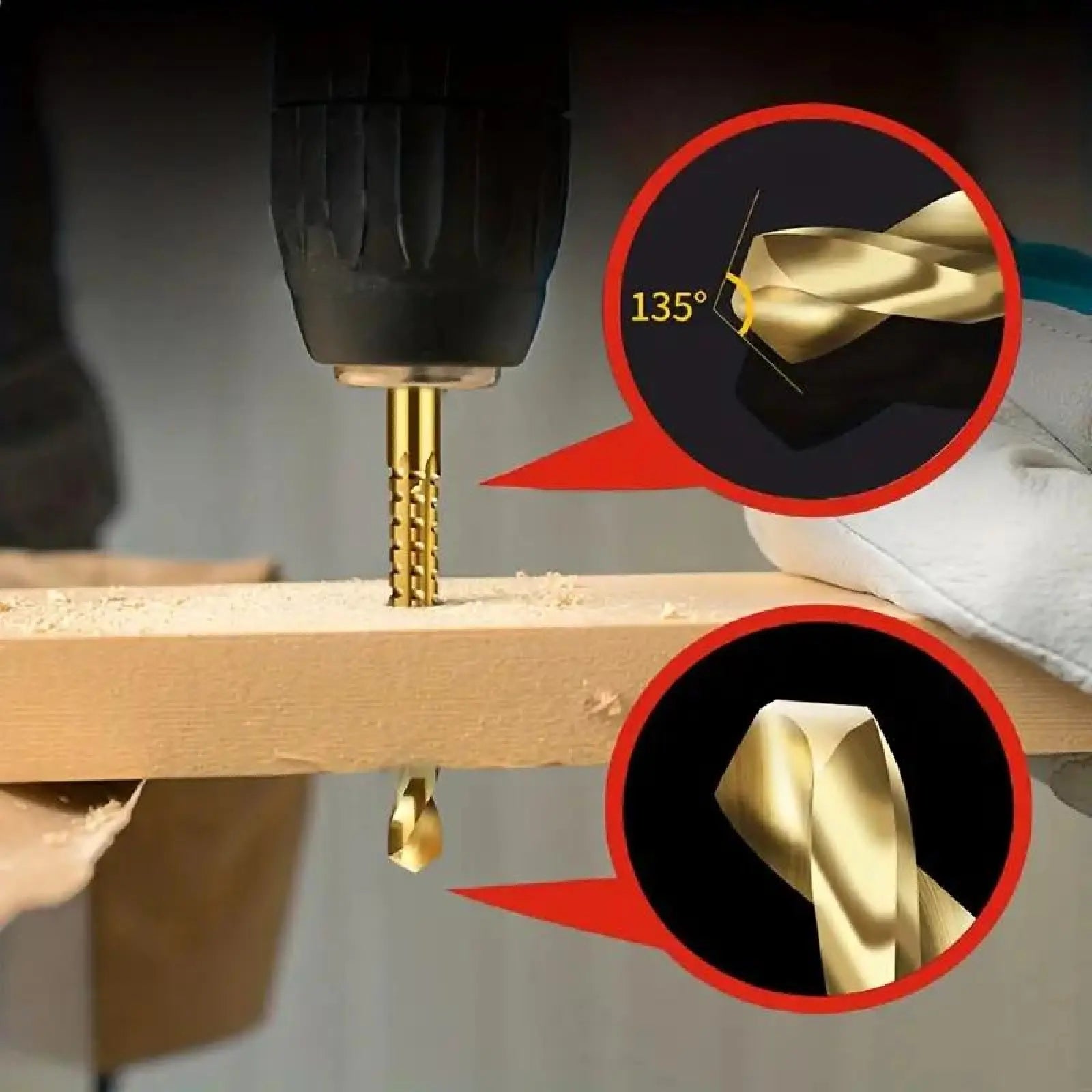Mroace Titanium Coated High-Speed Steel Drill Bit Set