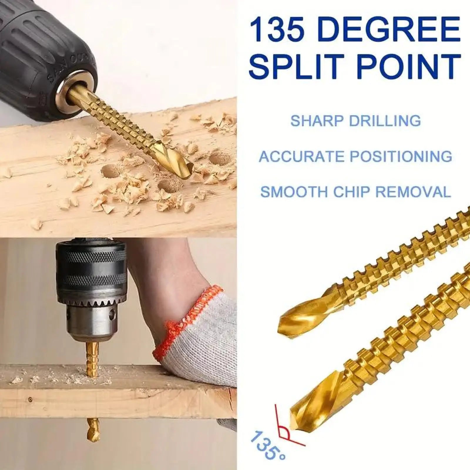 Mroace Titanium Coated High-Speed Steel Drill Bit Set