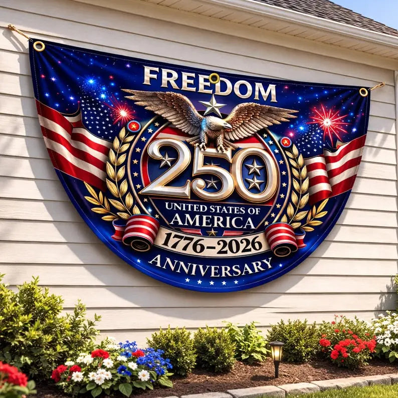 Mroace 250th Anniversary Patriotic Eagle Semiquincentennial Fan Flag