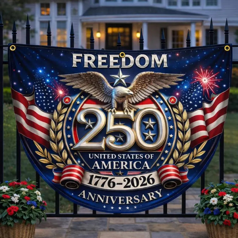 Mroace 250th Anniversary Patriotic Eagle Semiquincentennial Fan Flag