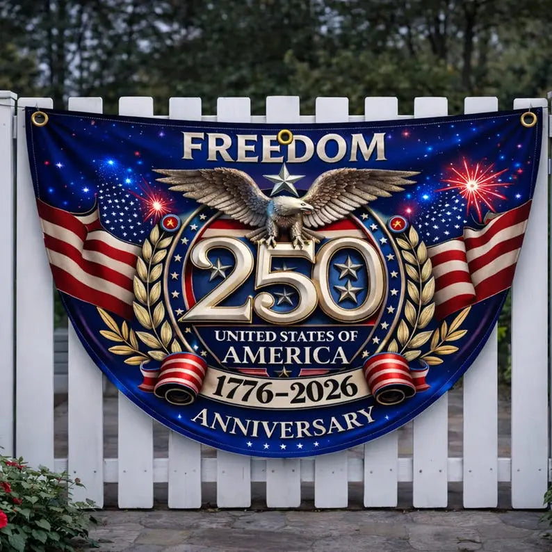 Mroace 250th Anniversary Patriotic Eagle Semiquincentennial Fan Flag