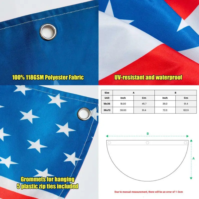 Mroace 250th Anniversary Patriotic Eagle Semiquincentennial Fan Flag