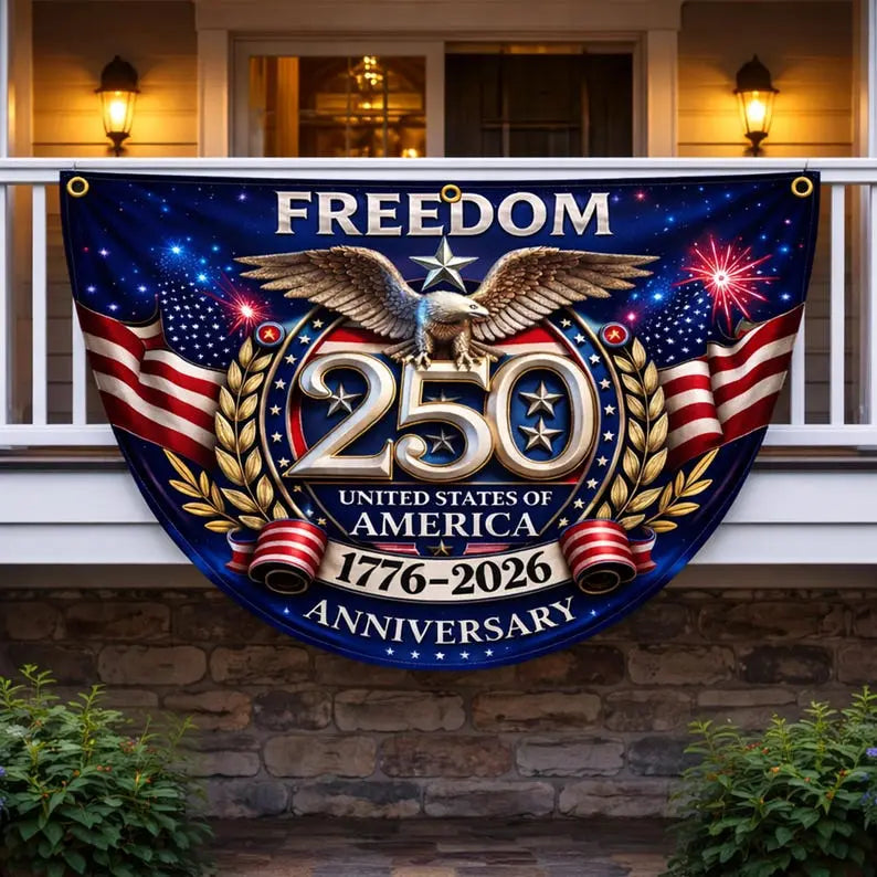 Mroace 250th Anniversary Patriotic Eagle Semiquincentennial Fan Flag