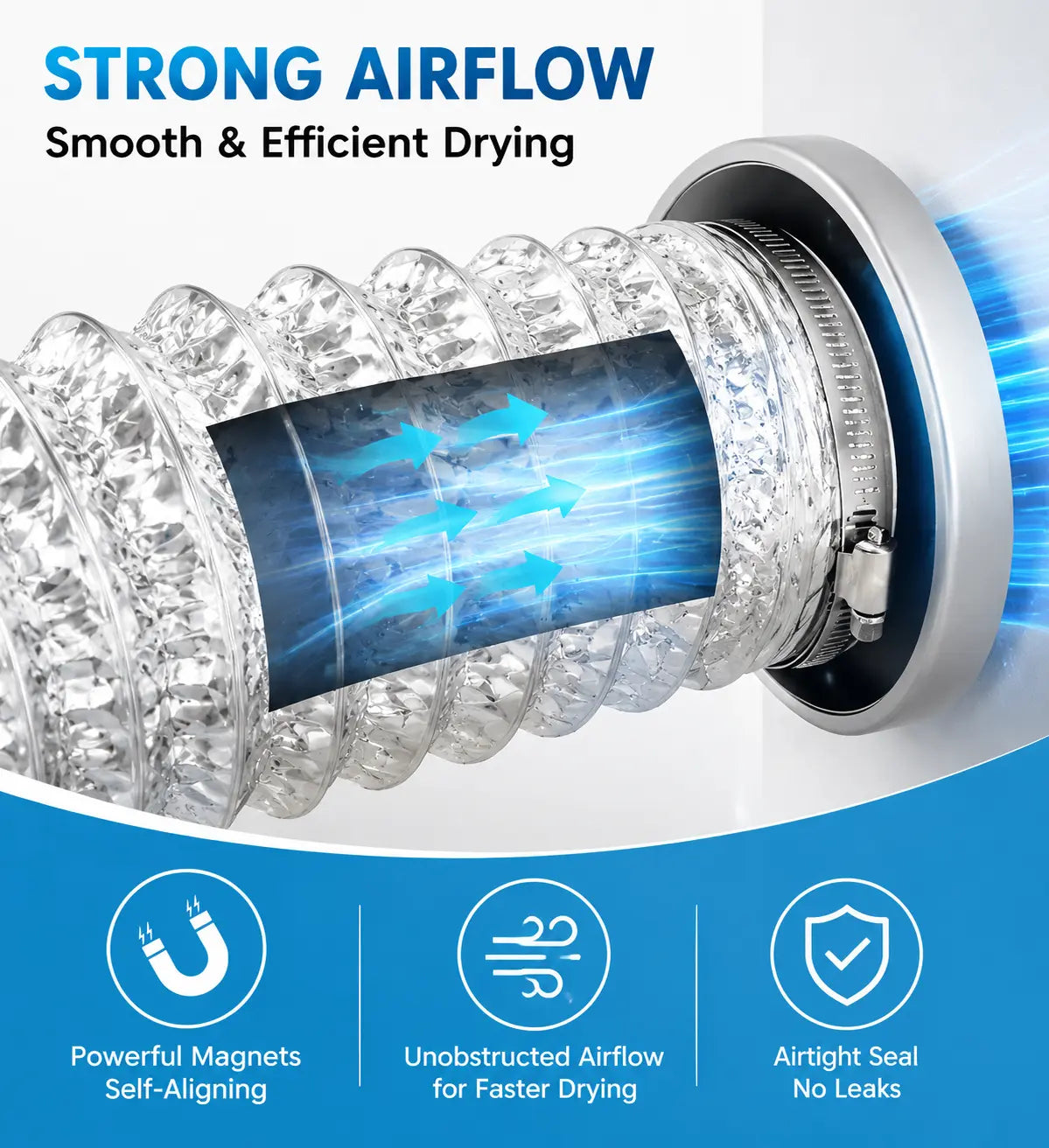 Mroace Stainless Steel Magnetic Dryer Vent Coupling Kit