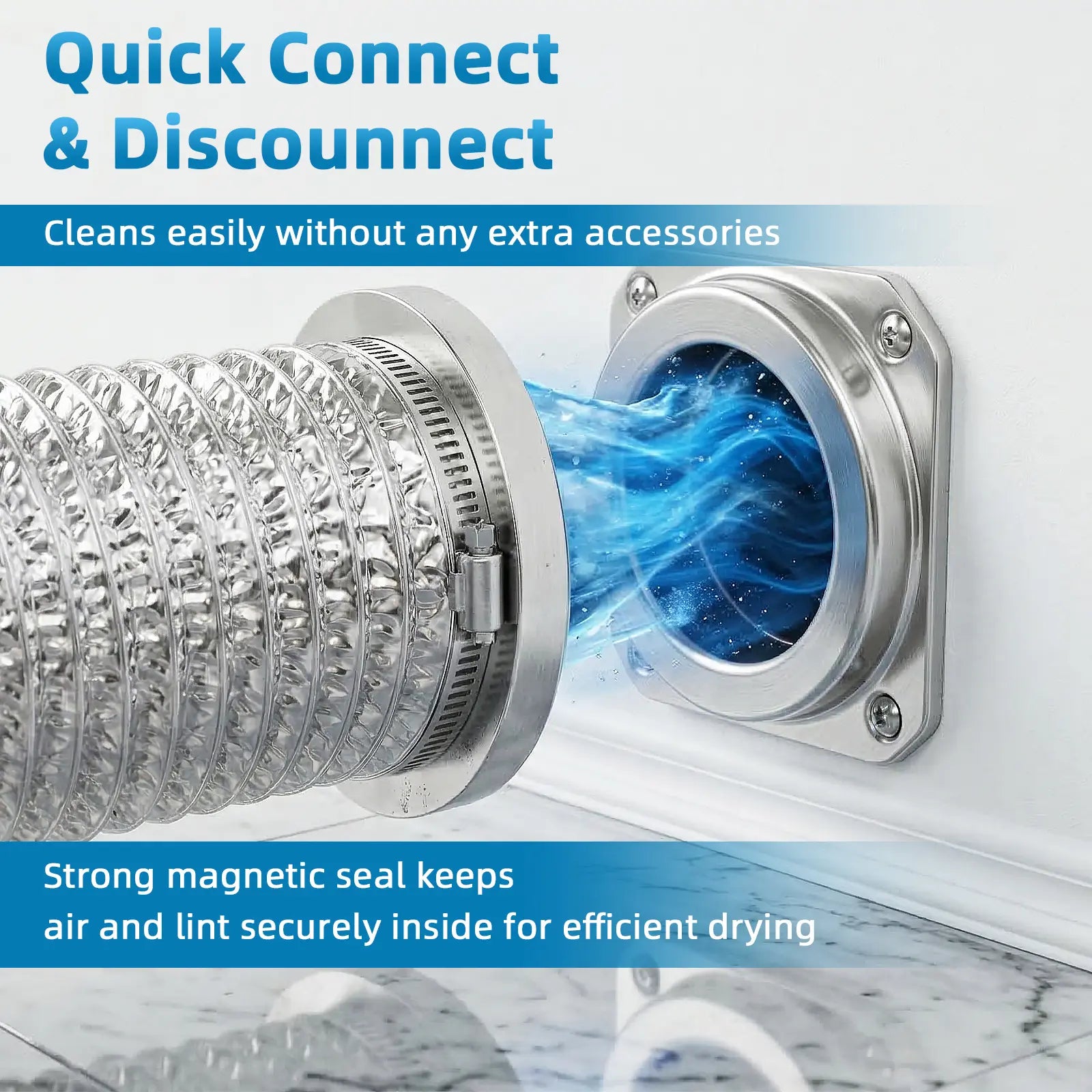 Mroace Stainless Steel Magnetic Dryer Vent Coupling Kit