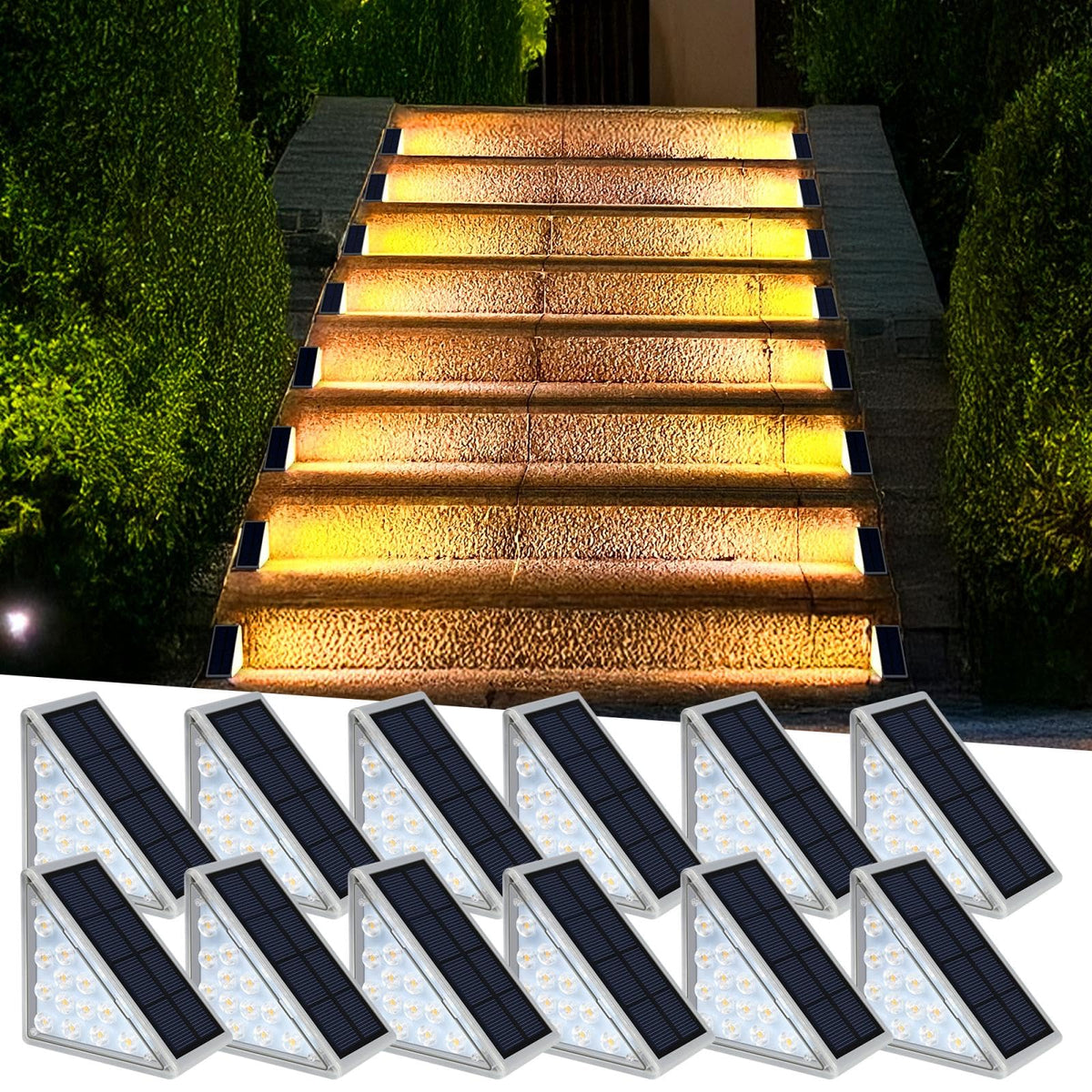 Mroace Waterproof Solar LED Step Lights