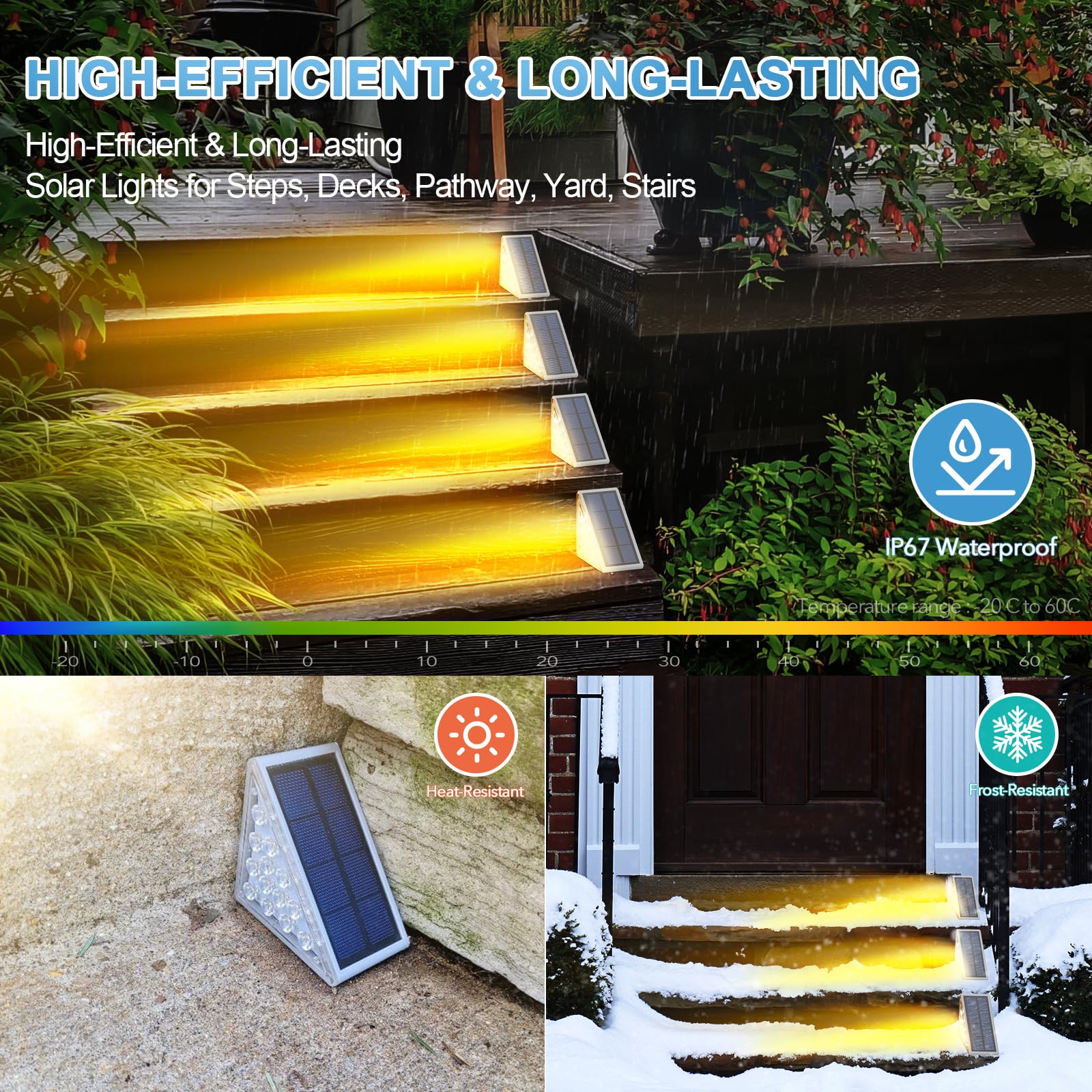 Mroace Waterproof Solar LED Step Lights