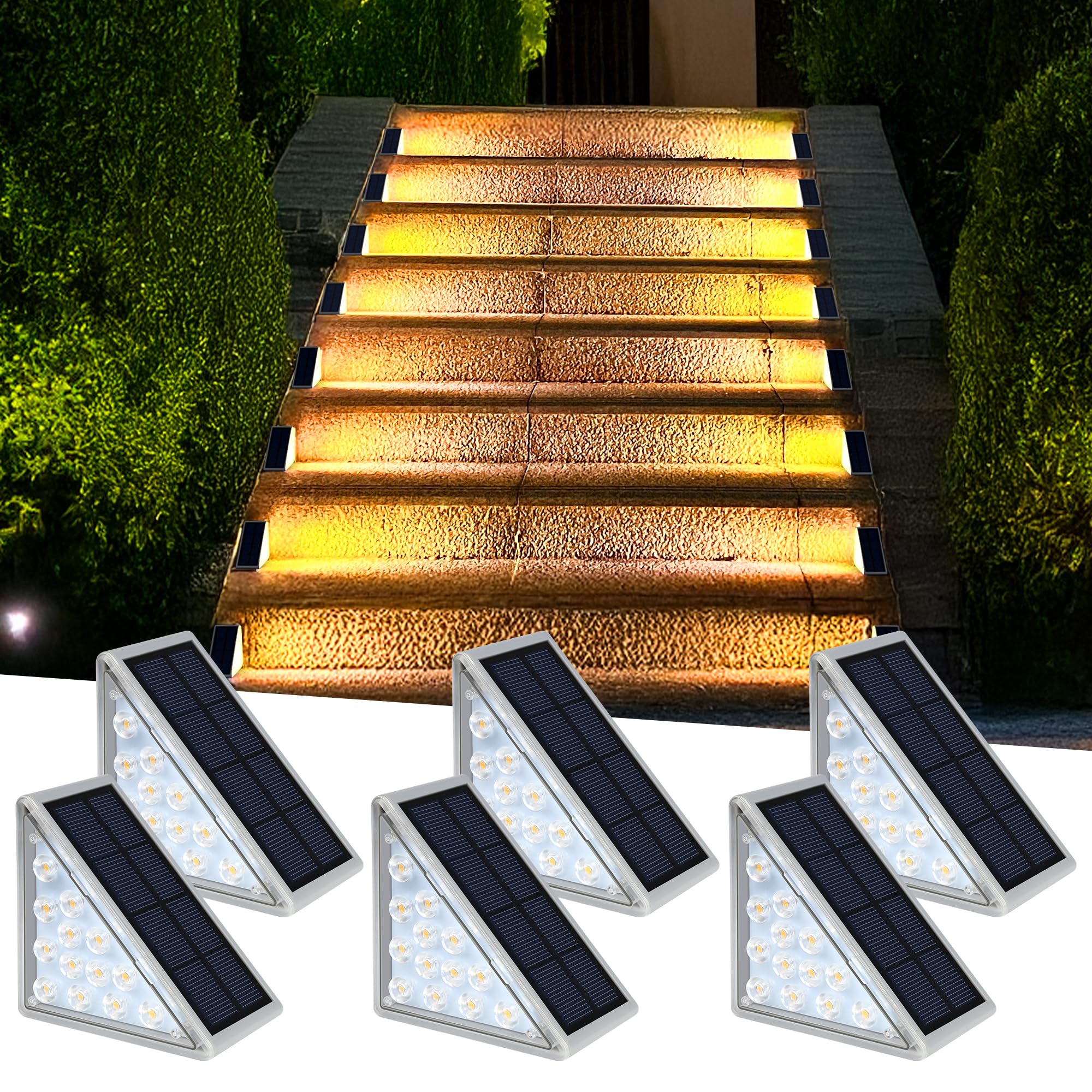 Mroace Waterproof Solar LED Step Lights