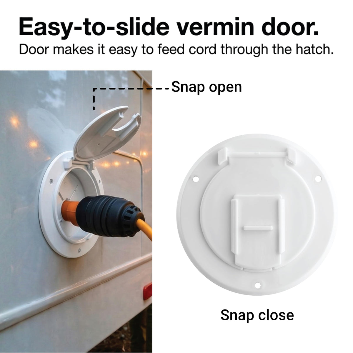 Mroace 4.25-Inch RV Electric Cable Hatch for 30 Amp Cords