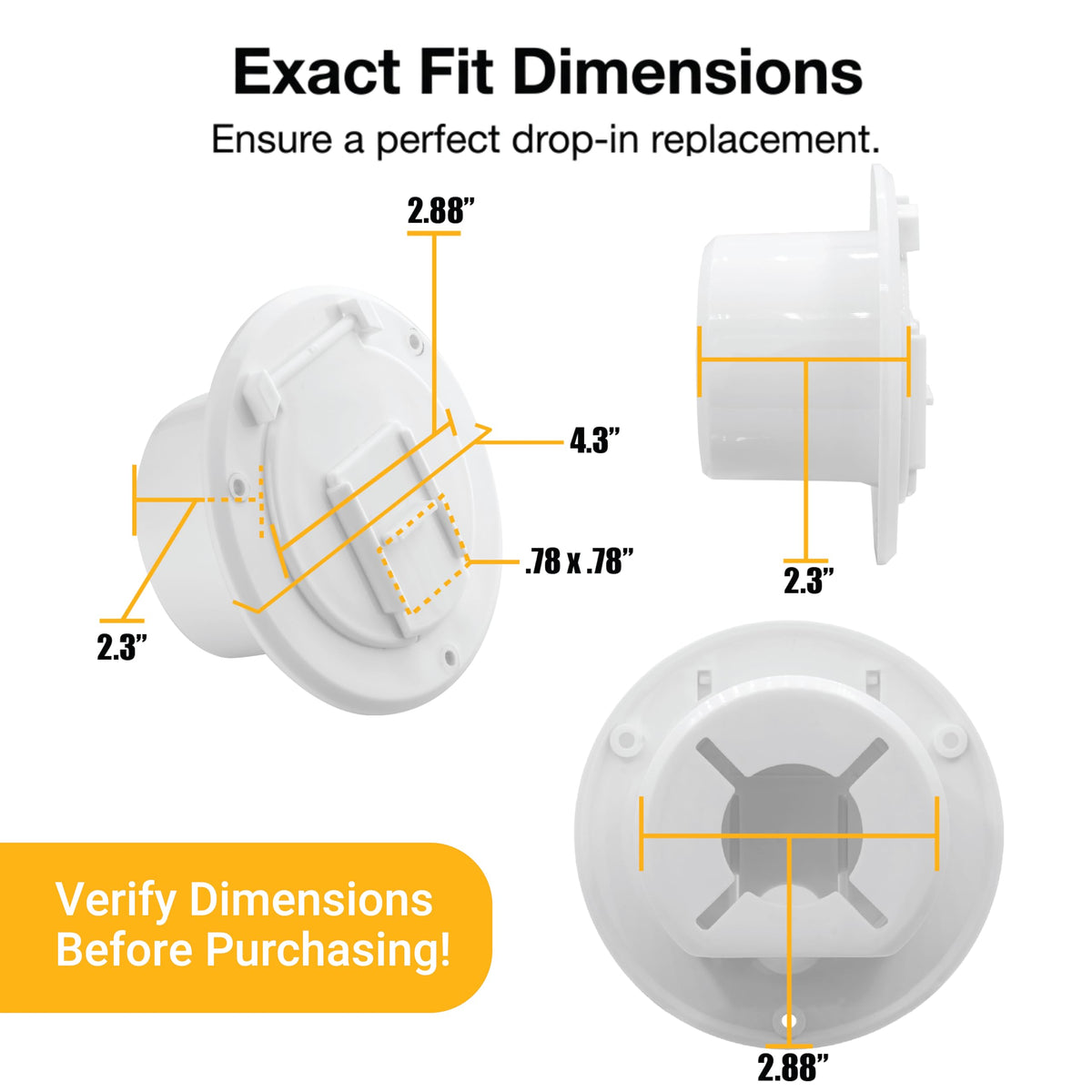 Mroace 4.25-Inch RV Electric Cable Hatch for 30 Amp Cords