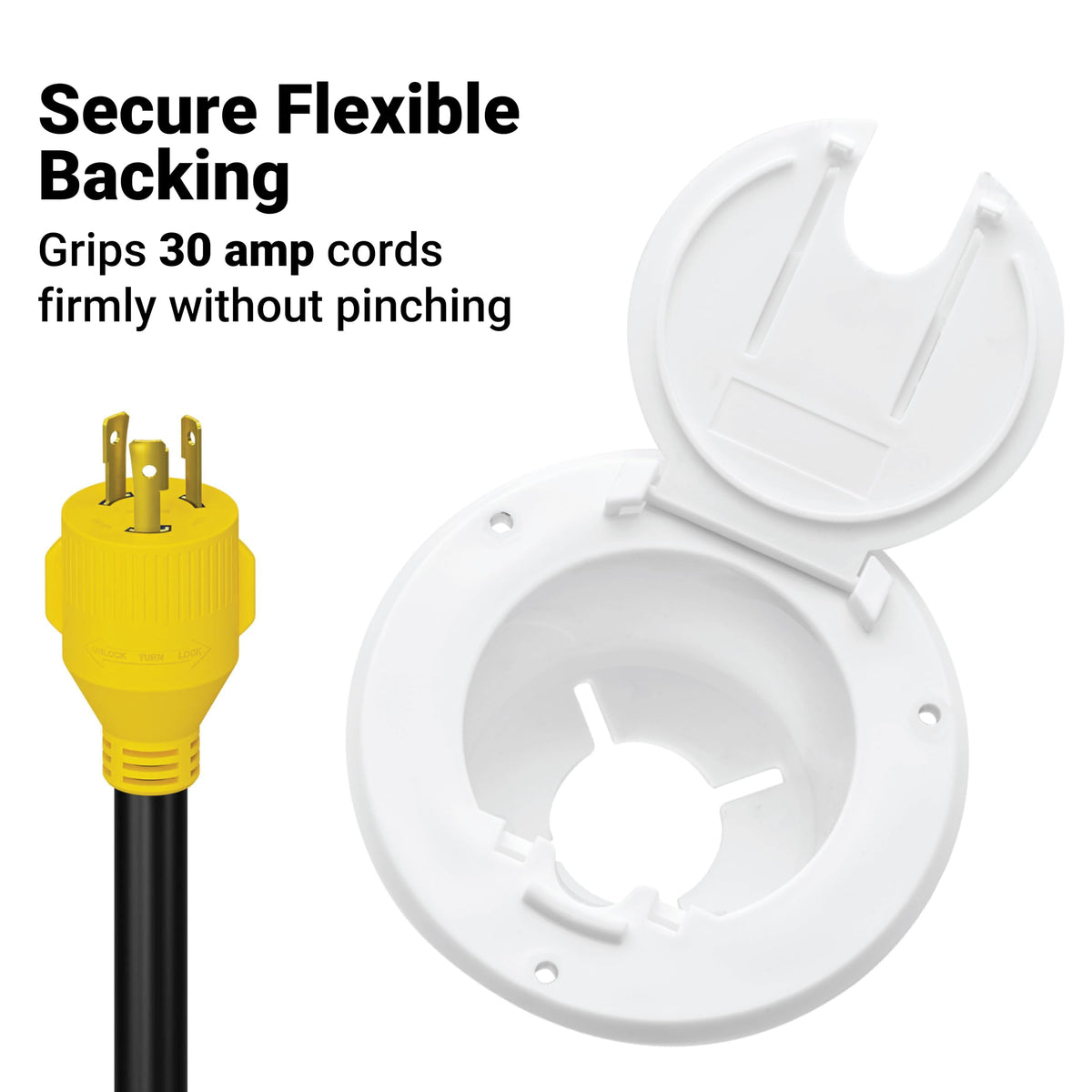 Mroace 4.25-Inch RV Electric Cable Hatch for 30 Amp Cords