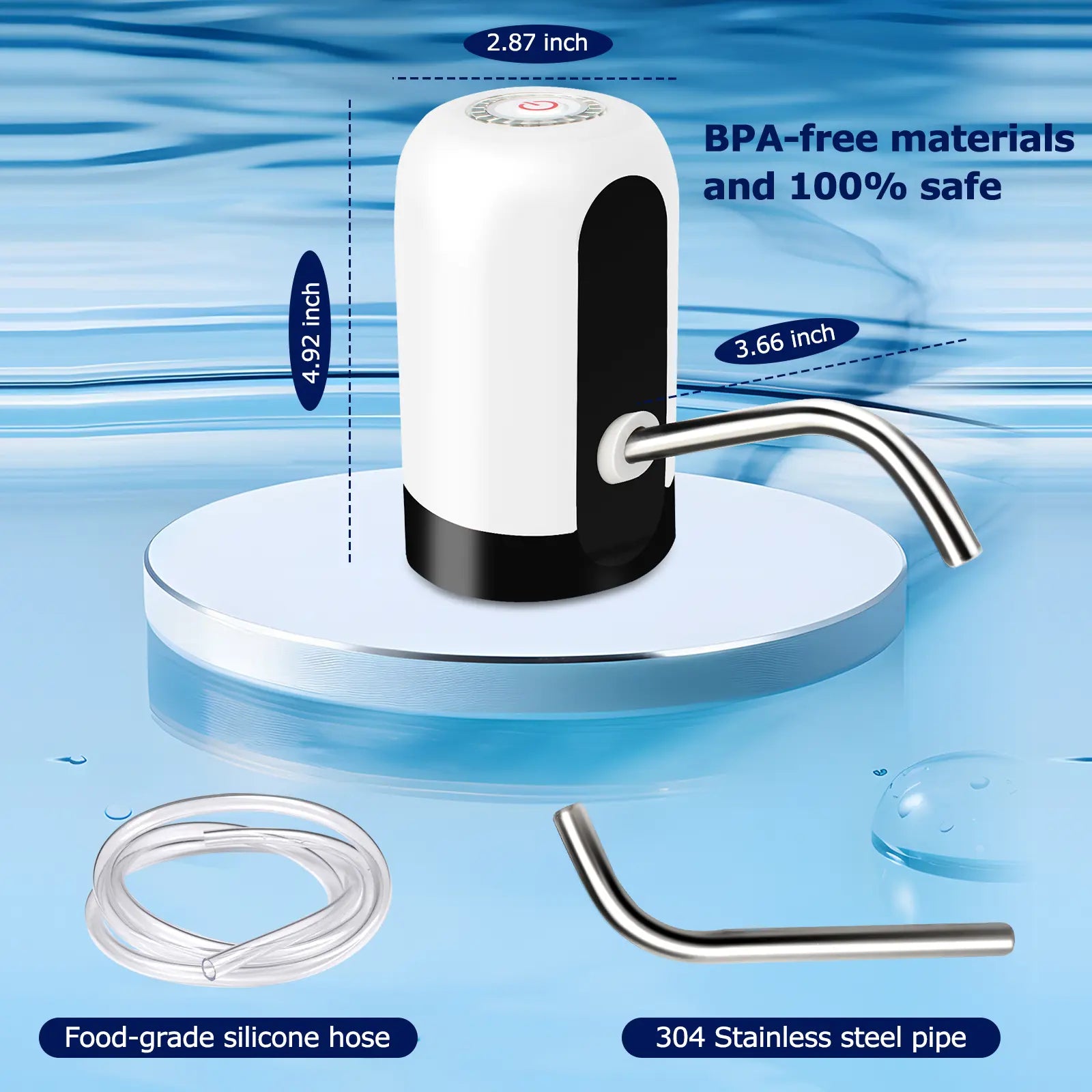Mroace Rechargeable Wireless Water Bottle Dispenser