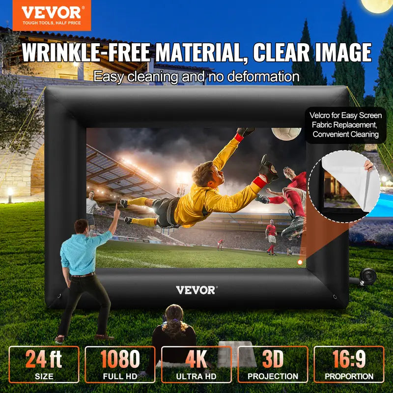 Mroace 24FT Inflatable Outdoor Movie Screen with Air Blower