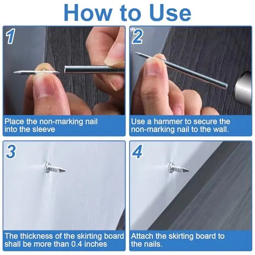 Mroace Invisible Double Headed Skirting Nails