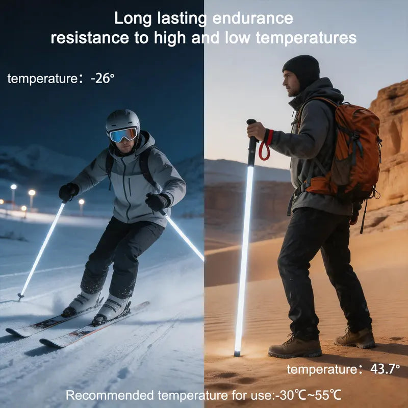 Mroace LED Light Trekking Pole with Adjustable Aluminum Shaft
