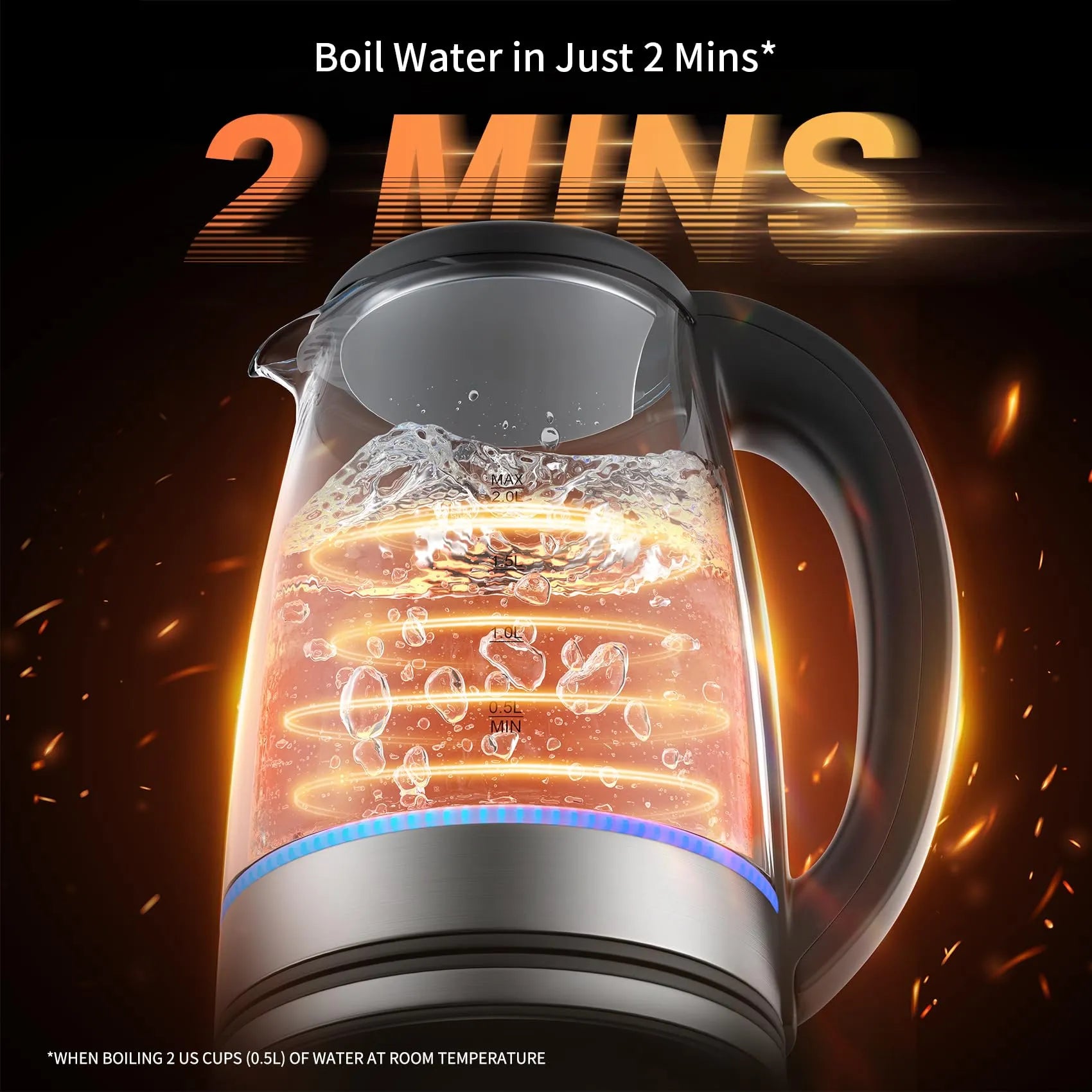 Mroace Fast Boiling Glass Electric Kettle