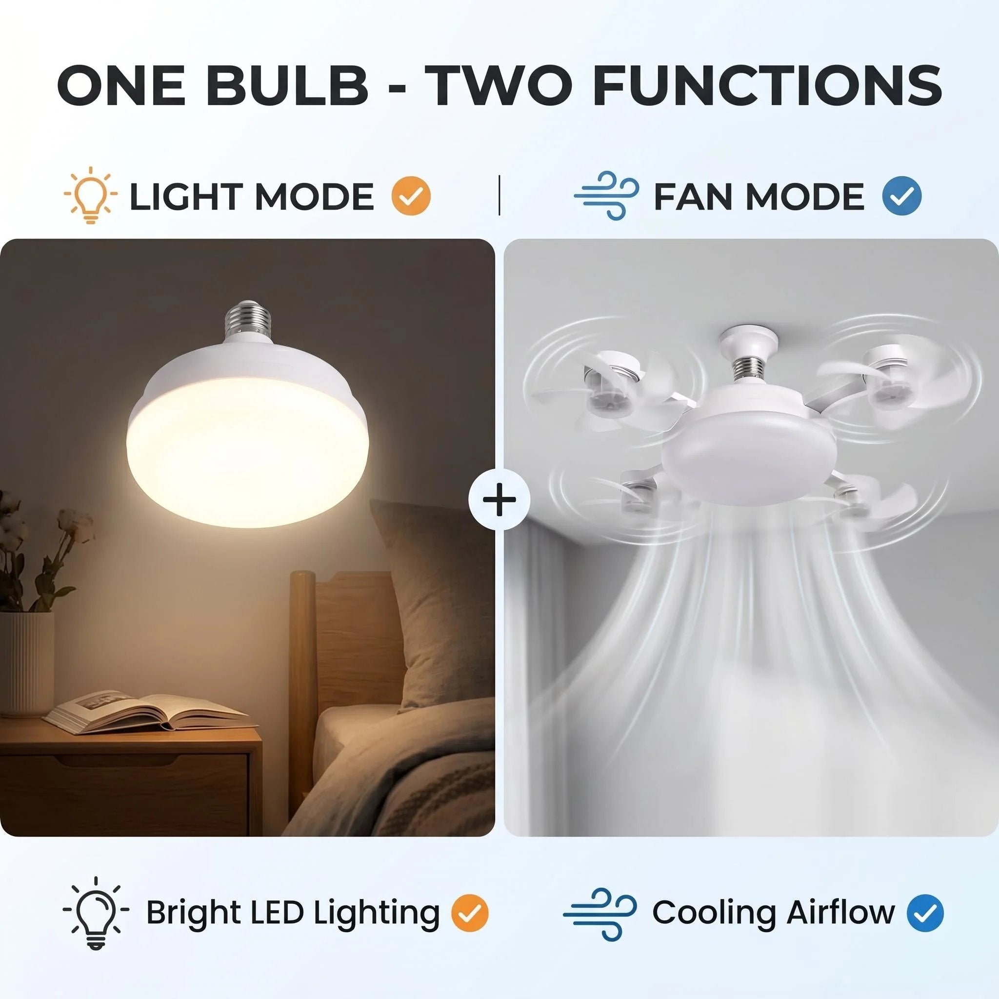 Mroace Light-Silent LED Ceiling Fan with Remote