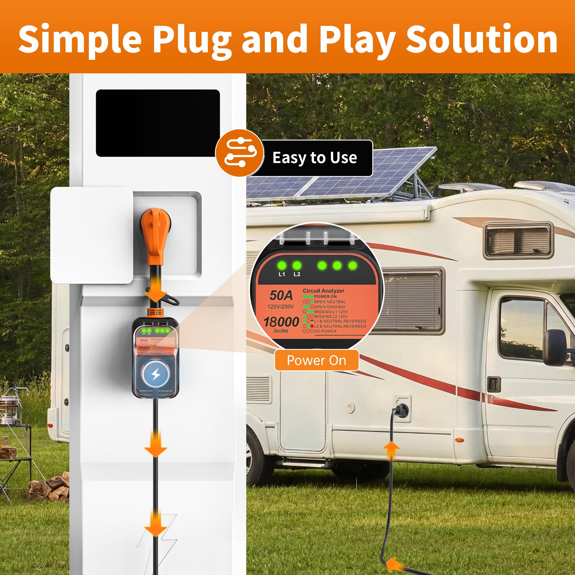 Mroace Waterproof RV Surge Protector