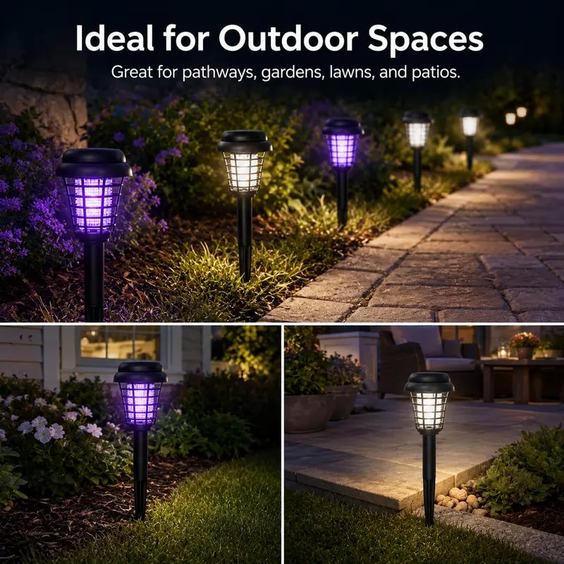 Mroace Solar Mosquito Zapper Light – Outdoor Garden Stake Lamp, UV Insect Killer & Solar Pathway Light