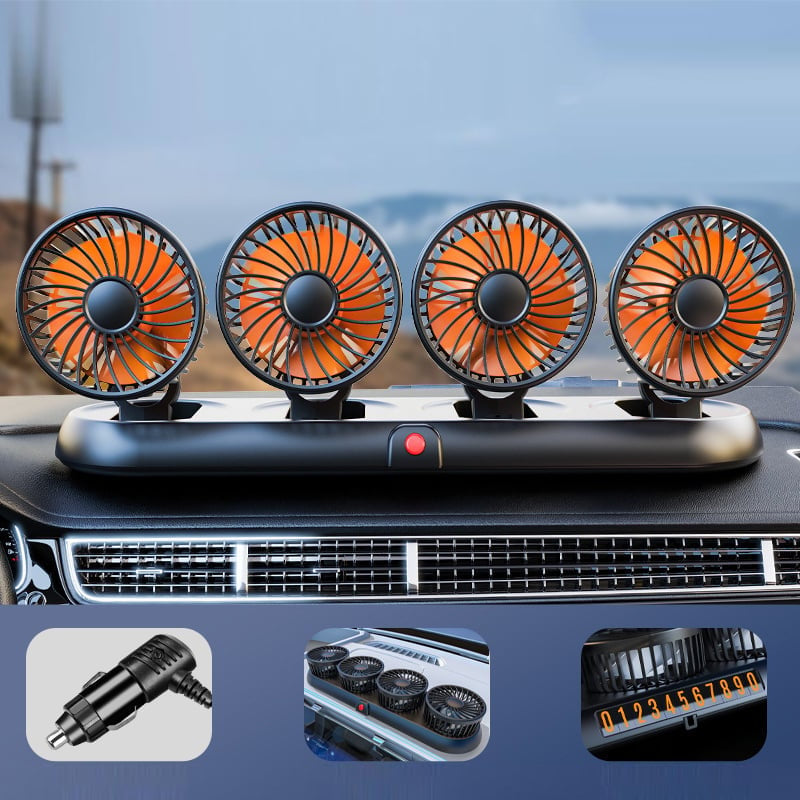 Mroace Foldable Four-Head Car Cooling Fan