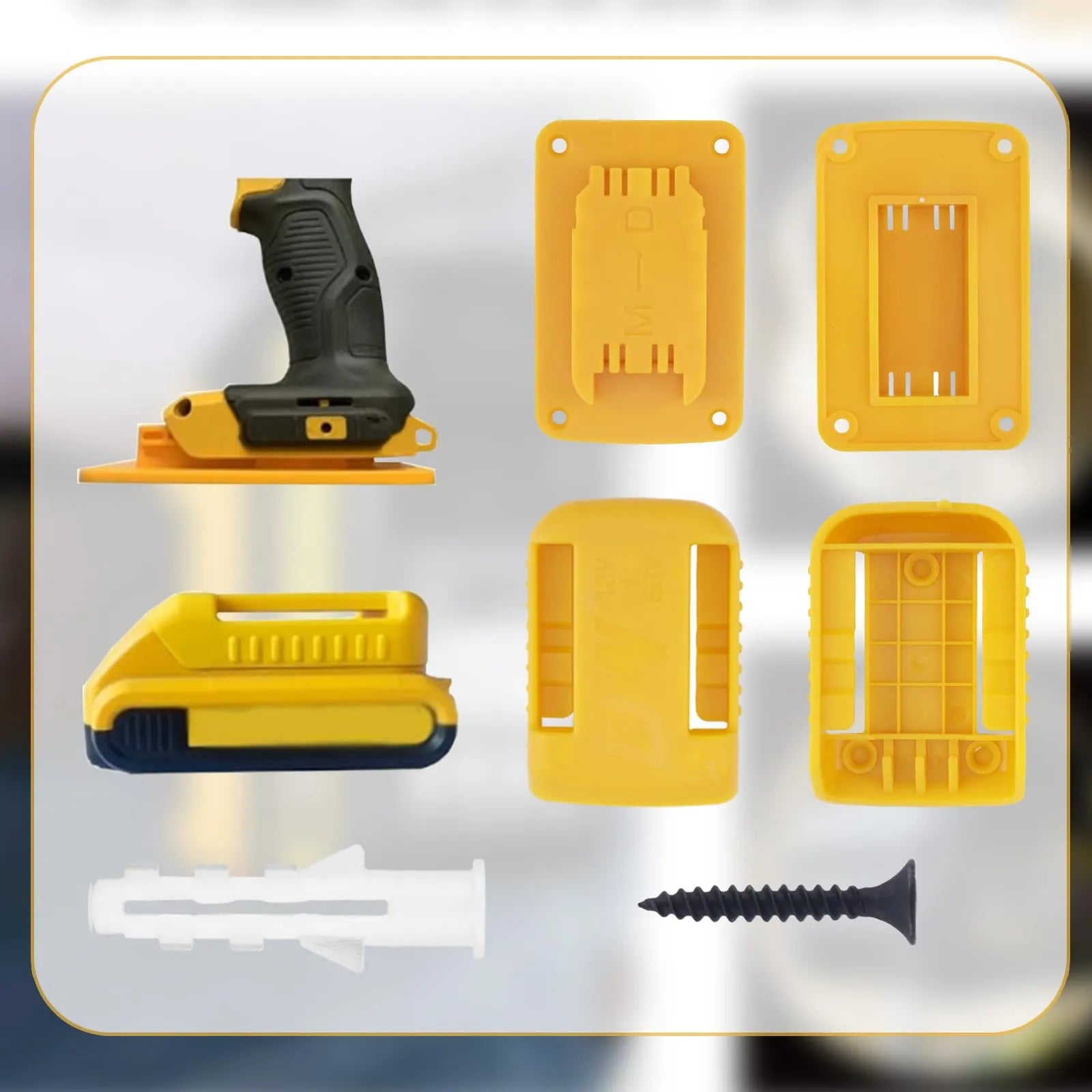 Mroace Wall Mount Battery Tool Holder