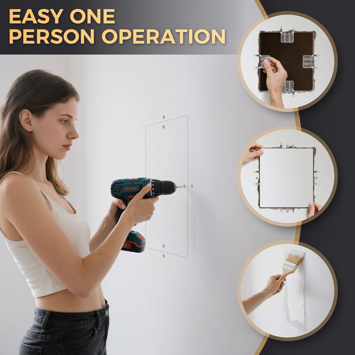Mroace Drywall Repair Clips Kit - No-Stud Wall Patch Support