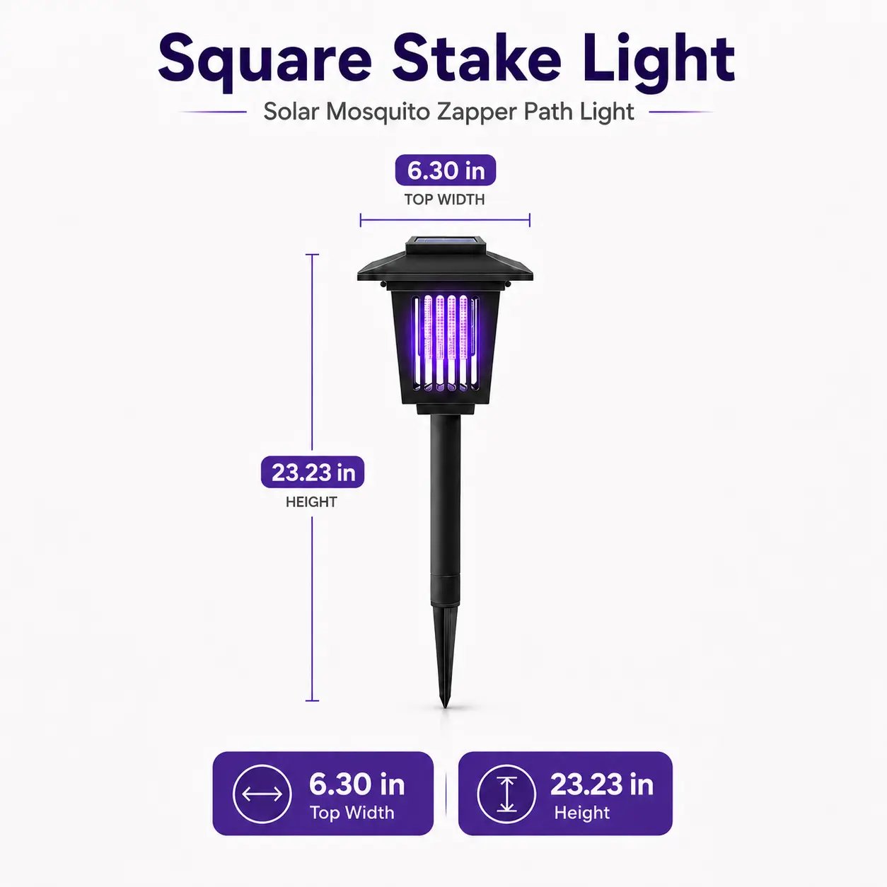 Mroace Solar Mosquito Zapper Light – Outdoor Garden Stake Lamp, UV Insect Killer & Solar Pathway Light