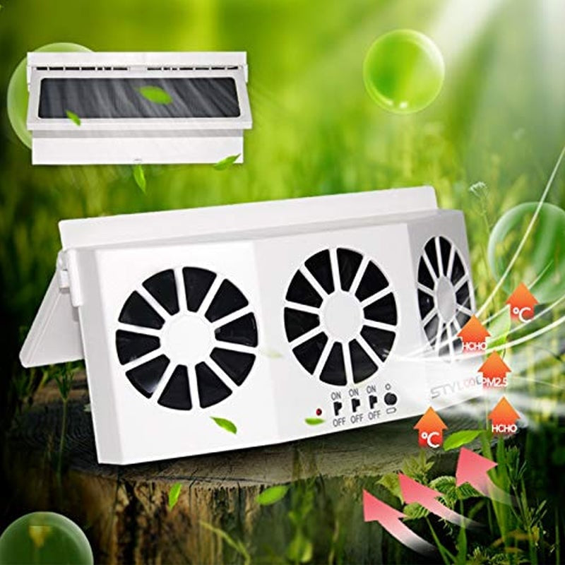 Mroace Solar Powered Car Exhaust Cooling Fan