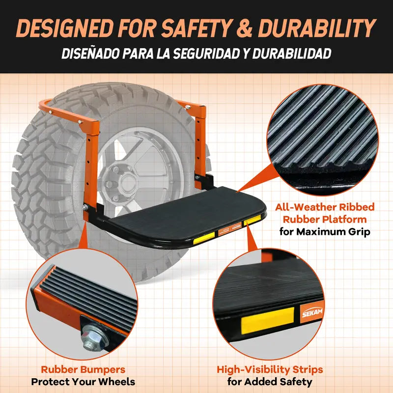 Mroace Universal Adjustable Tire Step Stool