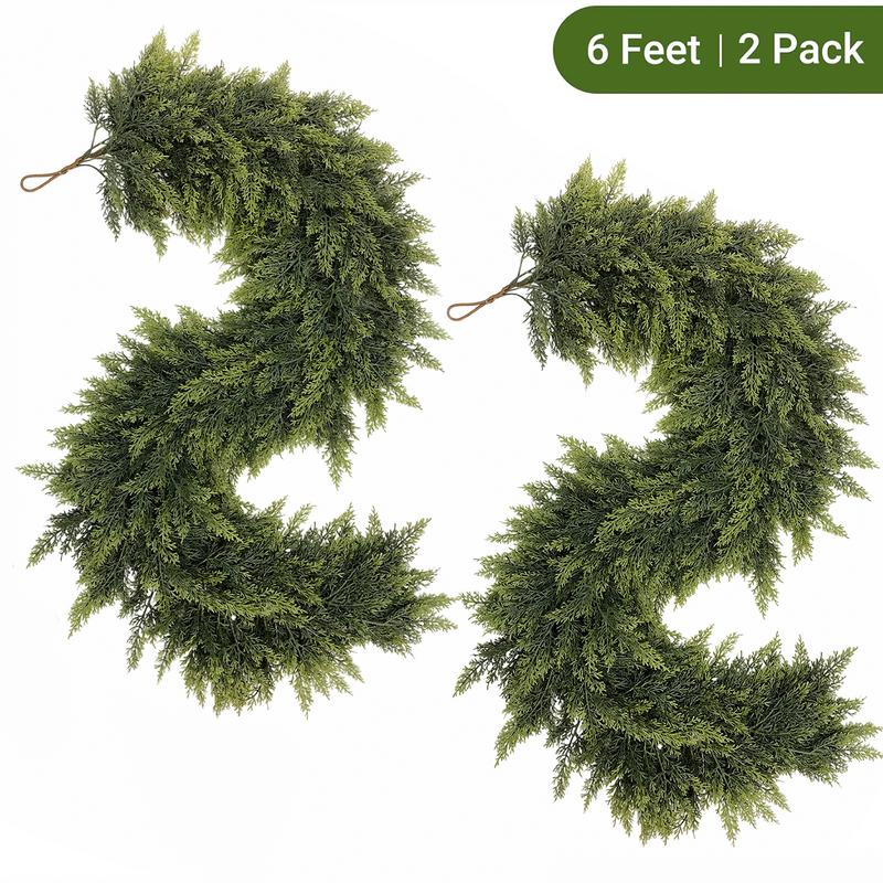 Mroace Realistic Artificial Cedar Christmas Garland